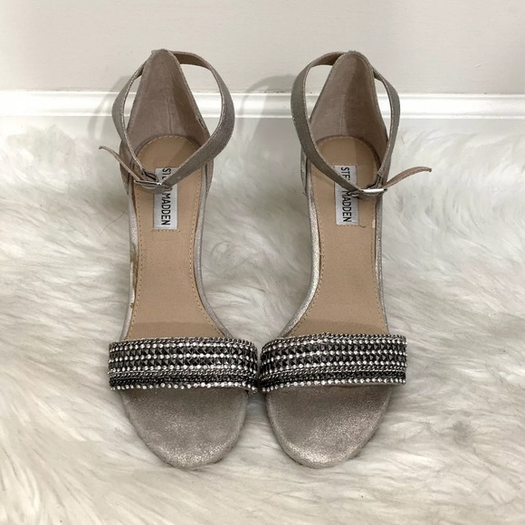 Steve Madden Laarah Embellished Ankle Strap Heels - Picture 5 of 12